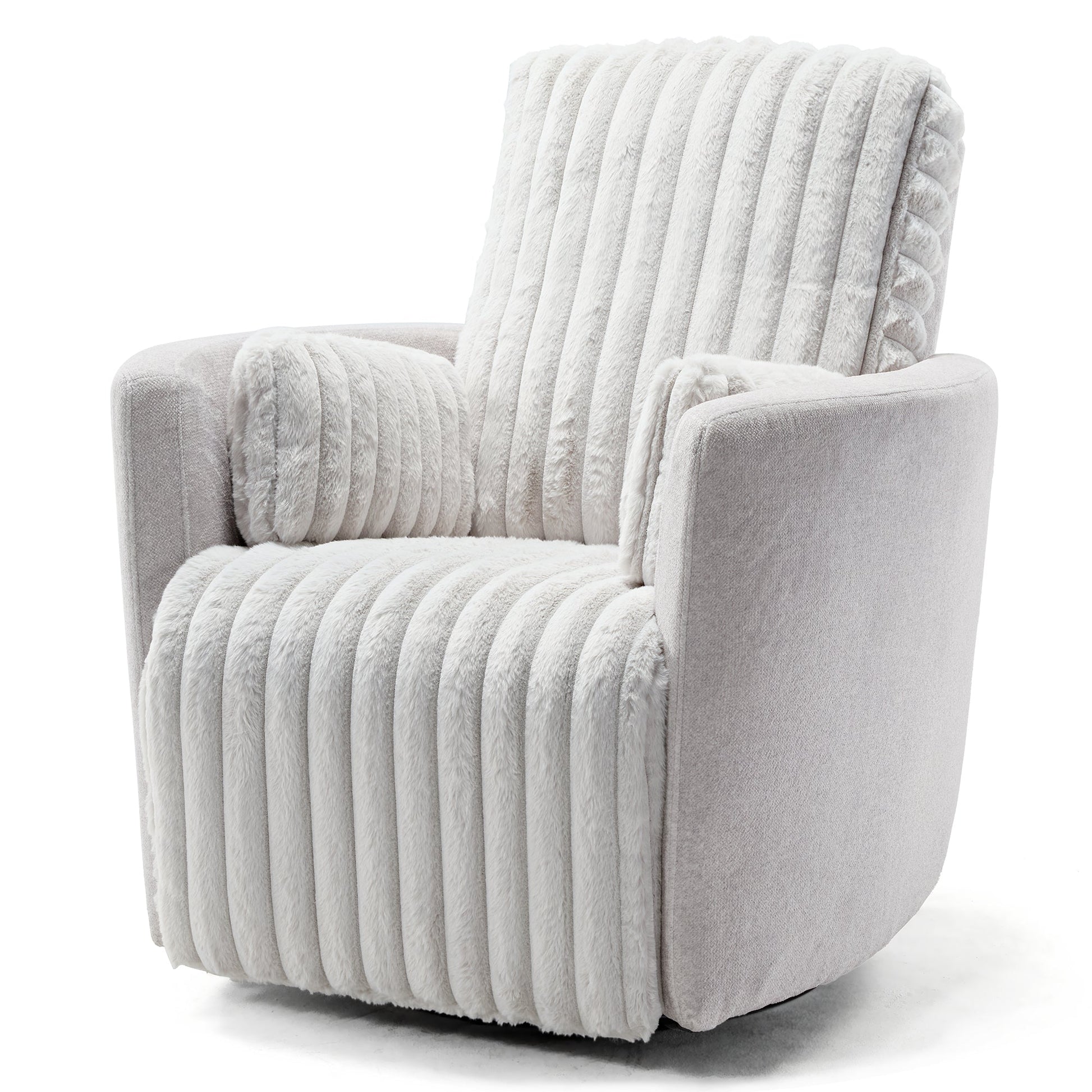 Lucia, White Swivel Glider Manual Recliner