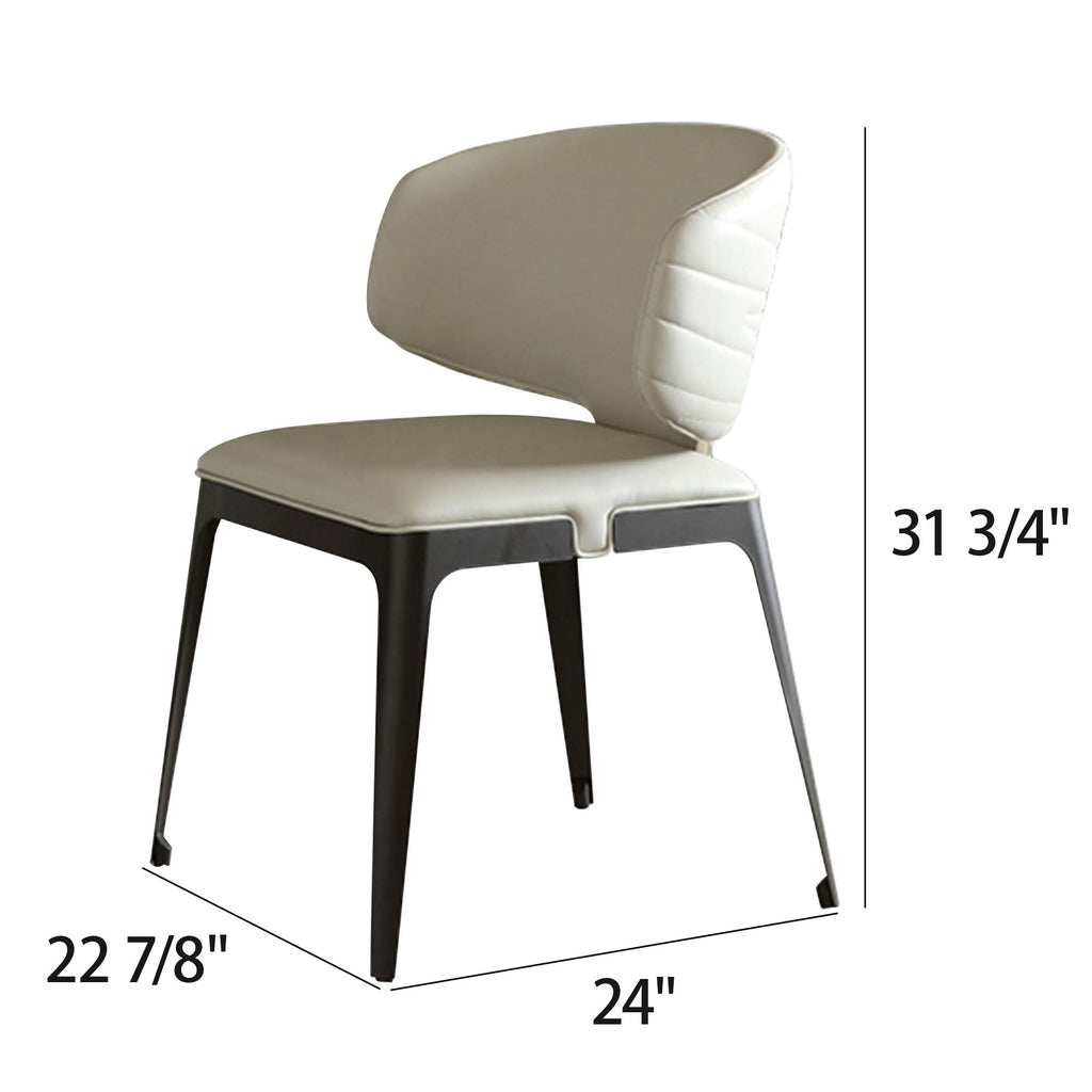 Modern Avant-garde Dining Chairs Set of 2, Off-White