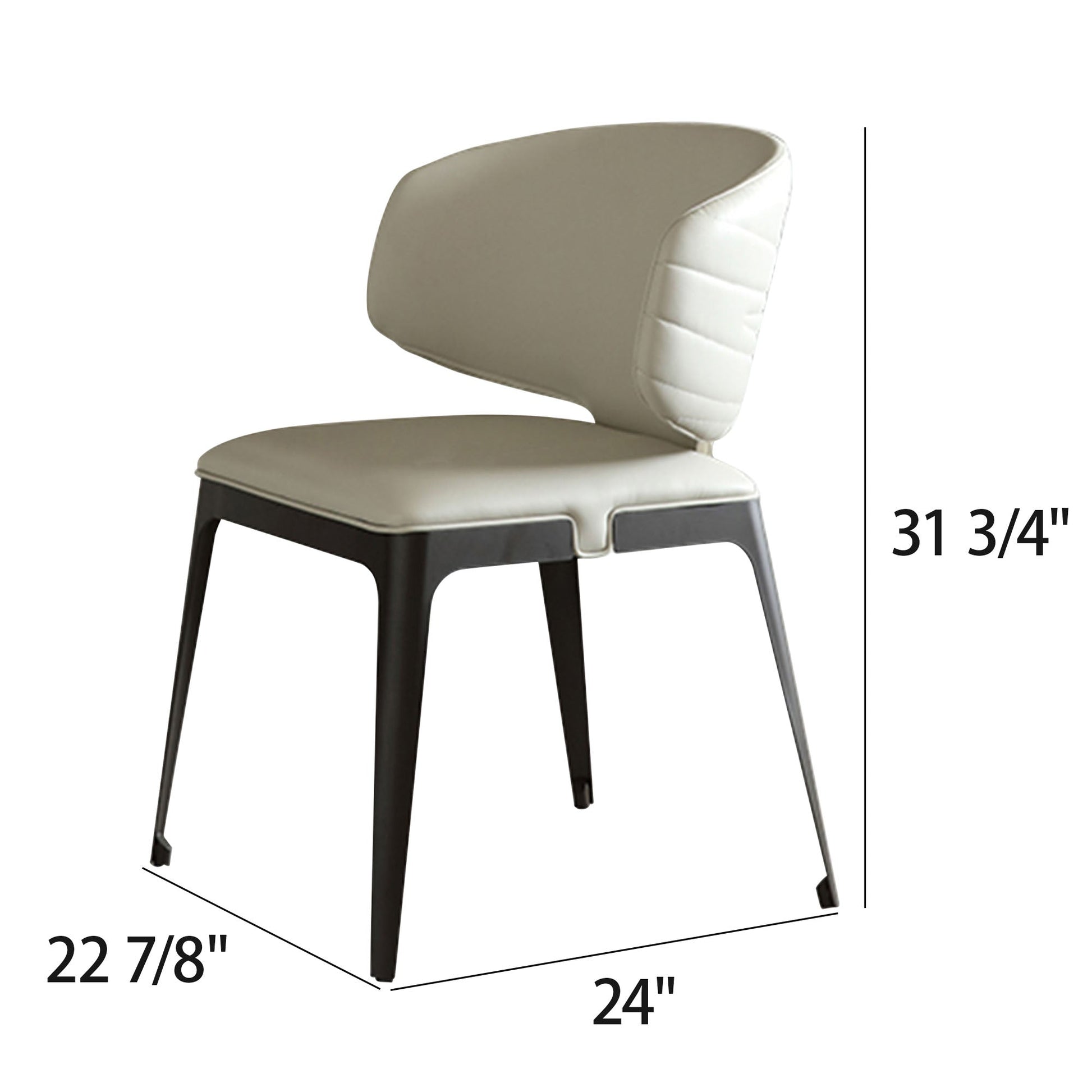 Modern Avant-garde Dining Chairs Set of 2, Off-White