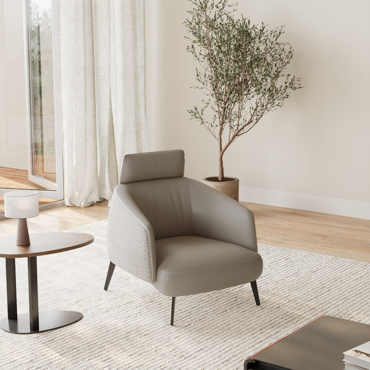 Nappa Leather Comfort Ivory Lounge Chair